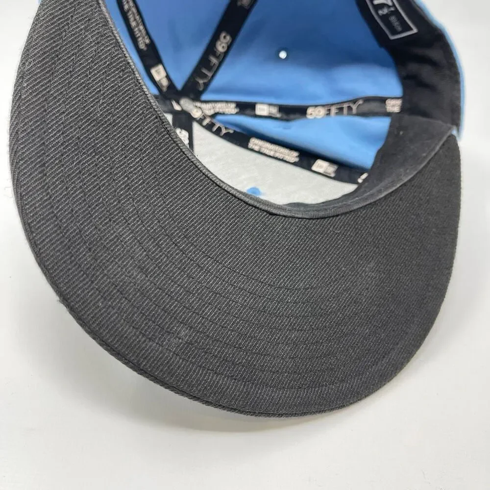 North Carolina Tar Heels Hat Cap Fitted Mens 7 1/2 Blue NCAA New Era 59FIFTY